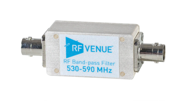 BPF530T590(RFV) BAND-PASS FILTER 530-590 MHZ -HELP ELIMINATE "OUT OF BAND" SIGNALS & IMPROVE RANGE BY REDUCING NOISE